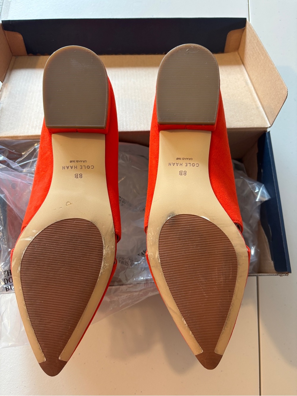 NWT Cole Haan Viola Skimmer Size 8 Red Suede Quiet Luxury Old Money Comfort Soft - Picture 7 of 11